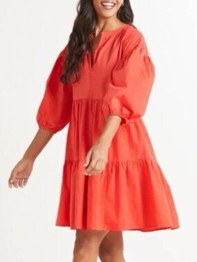 Evereve Sundry The Anywhere Dress Cherry Medium 8-10 NWT